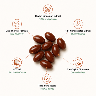 Ceylon Cinnamon 7200mg Equivalent with MCT Oil